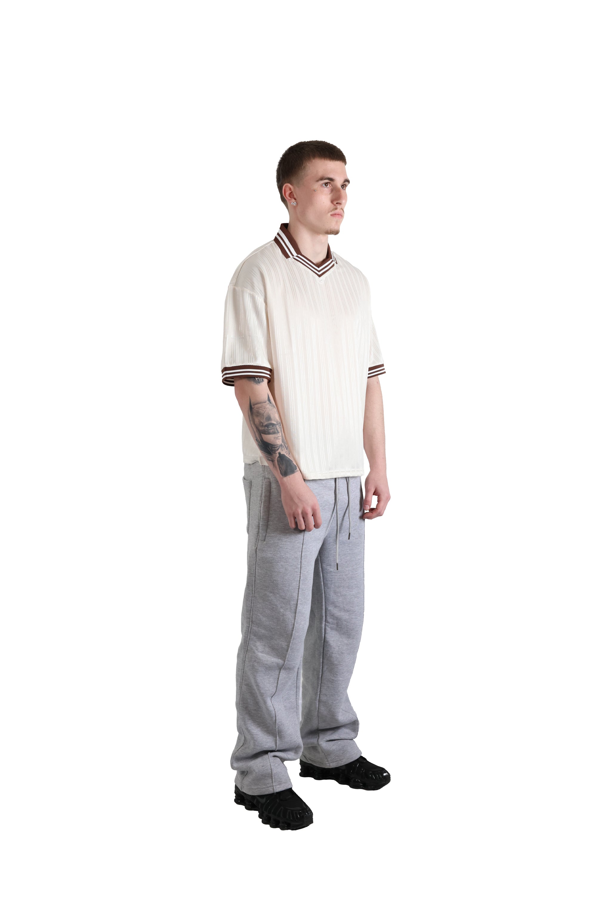 Beige Stripe Jersey 150gsm