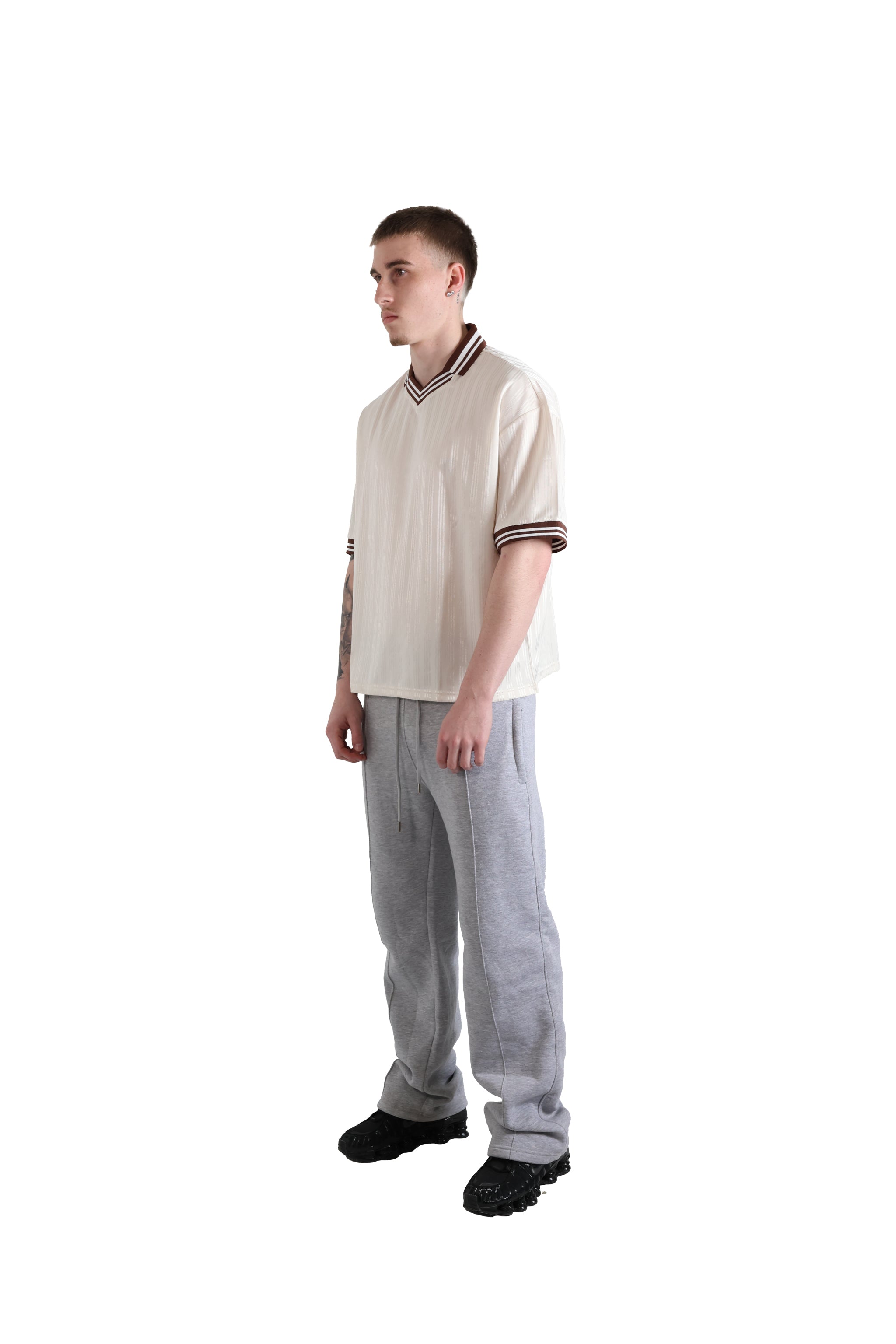 Beige Stripe Jersey 150gsm