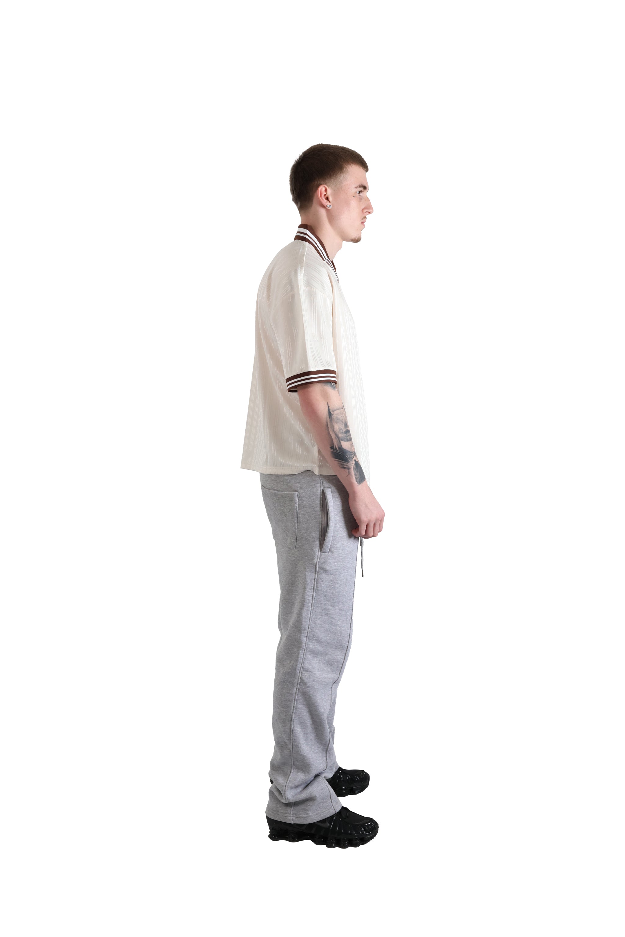 Beige Stripe Jersey 150gsm