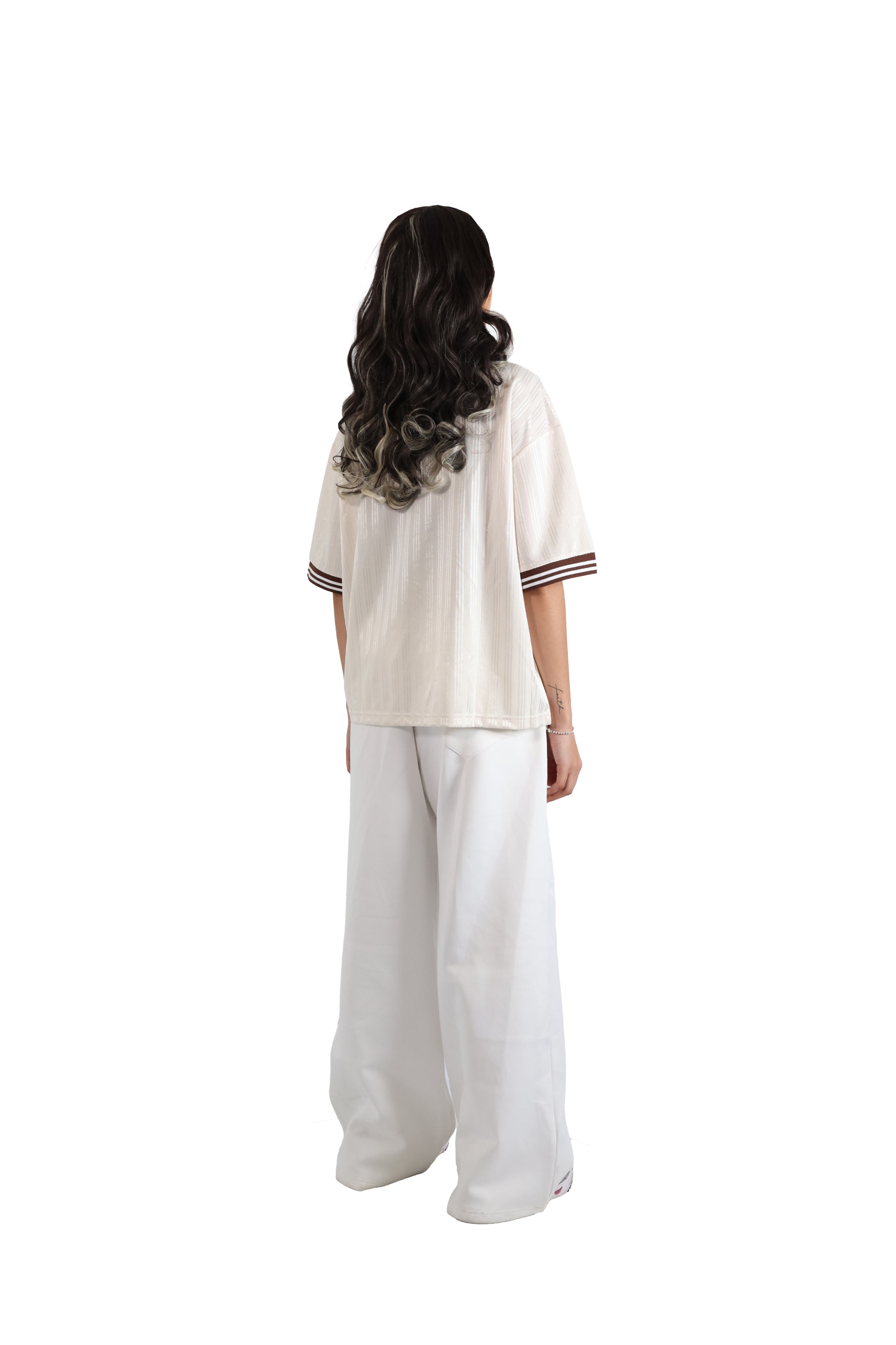 Beige Stripe Jersey 150gsm