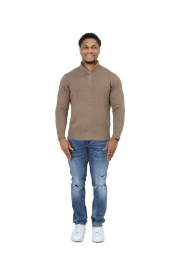 Luxury Silky Wool Knit Quarter Zip alt